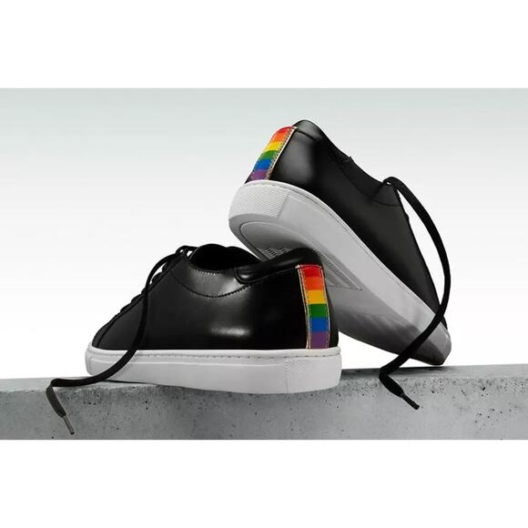 Kenneth Cole  MEN’S PRIDE KAM Black Leather Sneakers - Picture 1 of 11